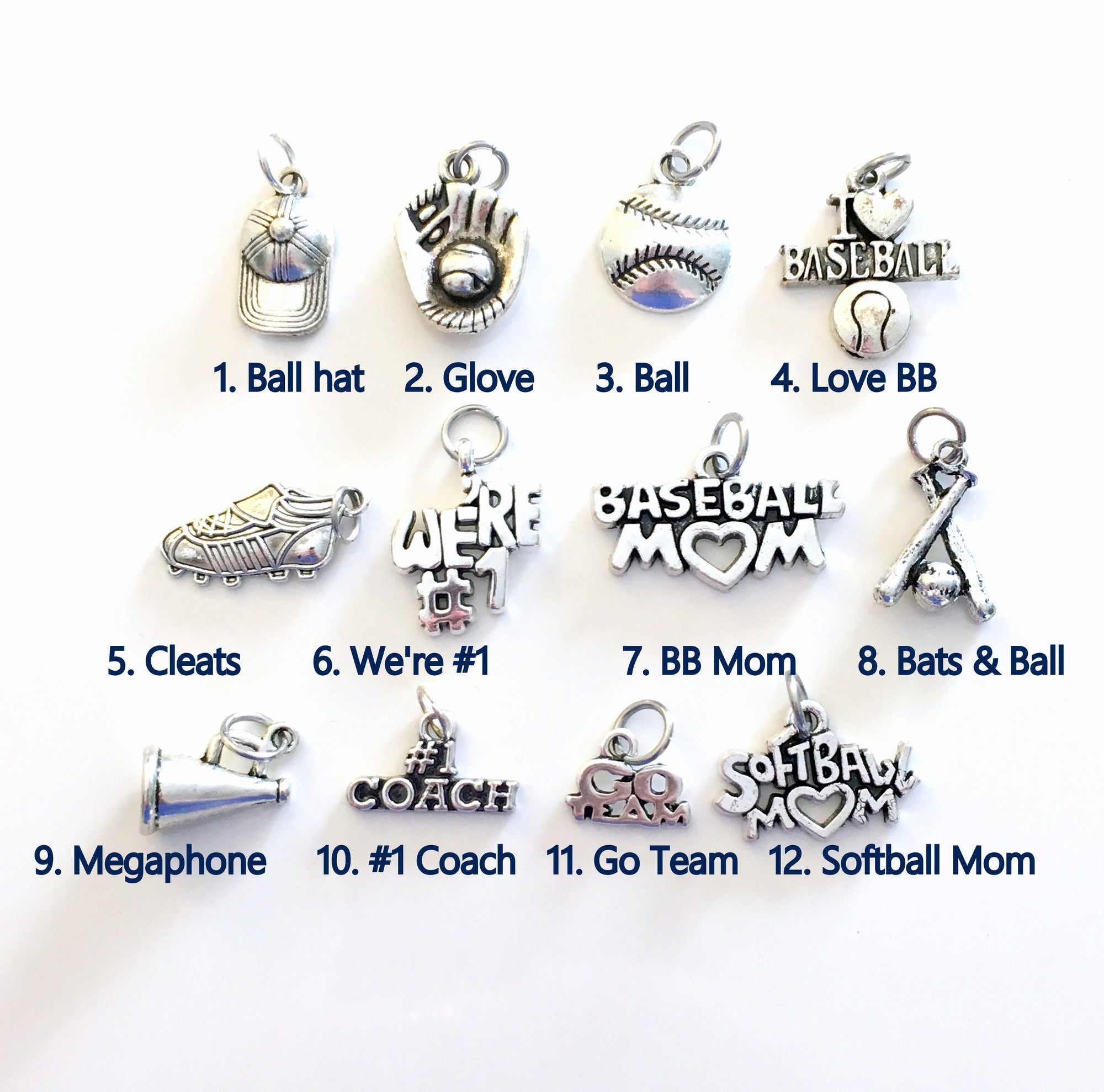 Personalized Name Custom Glass Jewelry Making Charms Script Silver / 1 Charm