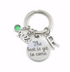 The best is yet to come KeyChain, Graduation Keyring, New Job Key chain Initial Birthstone Gift for Retirement present purse charm her him