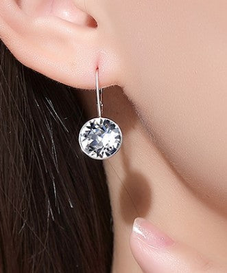 Swarovski Crystal Earrings, Dangle Earrings For Women, Crystal Jewelry, Comes in Clear White or Aquamarine Blue, Wedding Jewelry