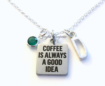 Coffee Charm Add on to any listings single Pendant Coffee is always a good idea rule world love silver Stainless steel laser engraved quote
