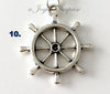 Marine Anchor Charm, Add on to any listings, 1 single Pendant, silver Rope Anchor Sailboat Mariner's Compass Sail Boat Rutter Ship Wheel