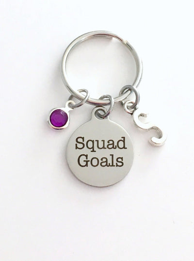 Squad Goals KeyChain Best Friends Keyring BFF Key chain Jewelry Gift Birthday Present Teenage Girl Teen Team Teammate Teenager Women charm