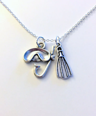 Water Sports Charm Add on to listing single Pendant Silver Swimmers Mom, Go Team Scuba Fin Mask Swimming Swim Surfer Surfing Synchronized