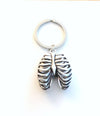 Rib Cage Keychain, Gift for Orthopedic surgeon keychain, Human Rib Cage Key Chain, Nurse Ribcage Keyring, Specialist Graduation Charm Silver men her women him