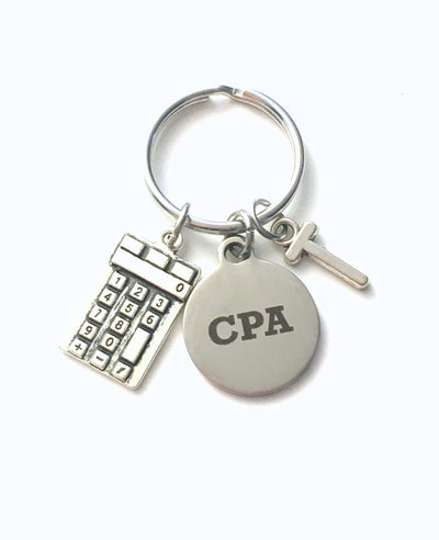 Gift for CPA Key Chain, Chartered Professional Accountant Present, CPA KeyChain, Accounting Graduation Keyring with Initial letter men him