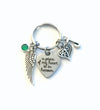 Memorial Keychain, A piece of my heart is in Heaven Key Chain, Loss of Son Mom Dad Brother Sister Daughter Husband Wife Sympathy Gift wing