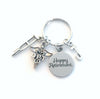 DPT Keychain Retirement Key Chain, Doctor of Physical Therapy Caduceus, Therapist Keyring, Initial letter her him women crutches crutch