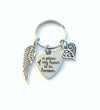 Memorial Keychain, A piece of my heart is in Heaven Key Chain, Loss of Son Mom Dad Brother Sister Daughter Husband Wife Sympathy Gift wing