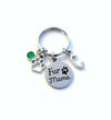 Fur Mama Keychain, Multiple letter or birthstones 2 3 4, Gift for Dog Mom Key Chain, Fur Babies Baby, Cat Rabbit Ferret Hedgehog Chinchilla