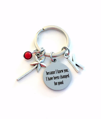 Wicked Keychain, Because I knew you, I have been Changed for good Key Chain, Wand the Musical Keyring Gift for BFF Present Jewelry Friend