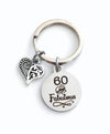 60th birthday gifts for women Keychain, Sixty Key Chain, 60 and Fabulous Keyring, Birthday Present for her, Mother Age Mom Best Friend BFF