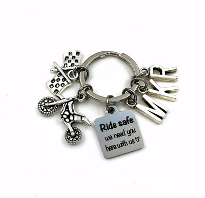 Dirtbike KeyChain, Dirt Bike Key Chain, Ride safe we need you here with us Gift for Daddy Keyring, Father's Day Present Multiple 2 3 4 5 6 7