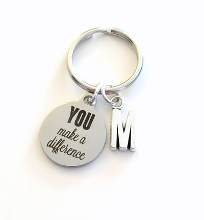 You make a Difference KeyChain, Thank you Keyring, Volunteer Appreciation Gifts, Present for Teacher Key chain, Employee Staff Thanks token