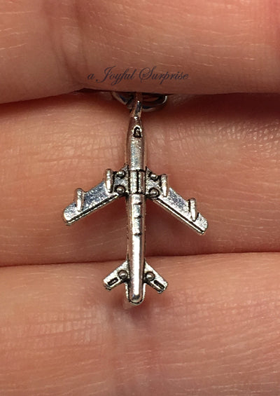 Silver Travel Charm, Add on to any of my listings - 1 single Charm, airplane, lighthouse New York Passport Luggage Globe Eiffel Suitcase