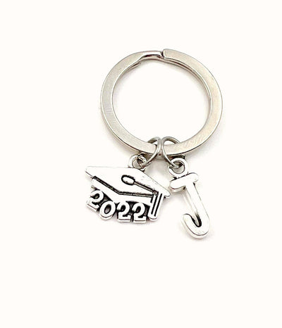 2023 Mortarboard Keychain / Graduation Keychain with Initial letter / Gift for Graduate Keyring / Grad Key Chain College Cap or other years