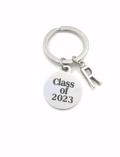 Class of 2023 Keychain / Graduation Gift for High School Graduate Keyring / Initial letter / Grad Key Chain Present / College University