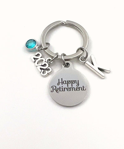Retirement Gifts for Women Keychain / 2023 Retire Key chain for Him or Her / Happy Retirement Present / Coworker Boss Keyring / woman men