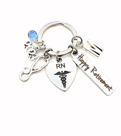 Registered Nurse Retirement Present / 2023 RN Keychain / Gift for Women or Men Key Chain / Happy Retire Key Chain / Nursing Keyring him her