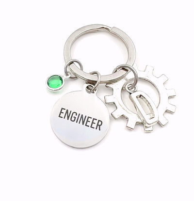 Engineering Graduation Gift, Engineer Keychain, Electrical or Mechanical Key Chain, Gear Keyring, Mechatronics Present, Sustainable Design