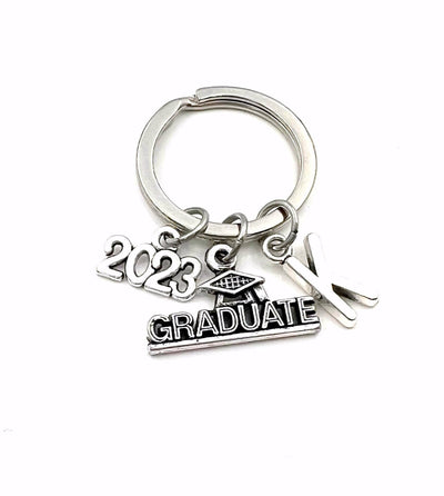 2023 Graduation Key Chain / Gift for Grad Keyring / Graduate Keychain / Grad Present for Student / with letter initial / Class of 2023