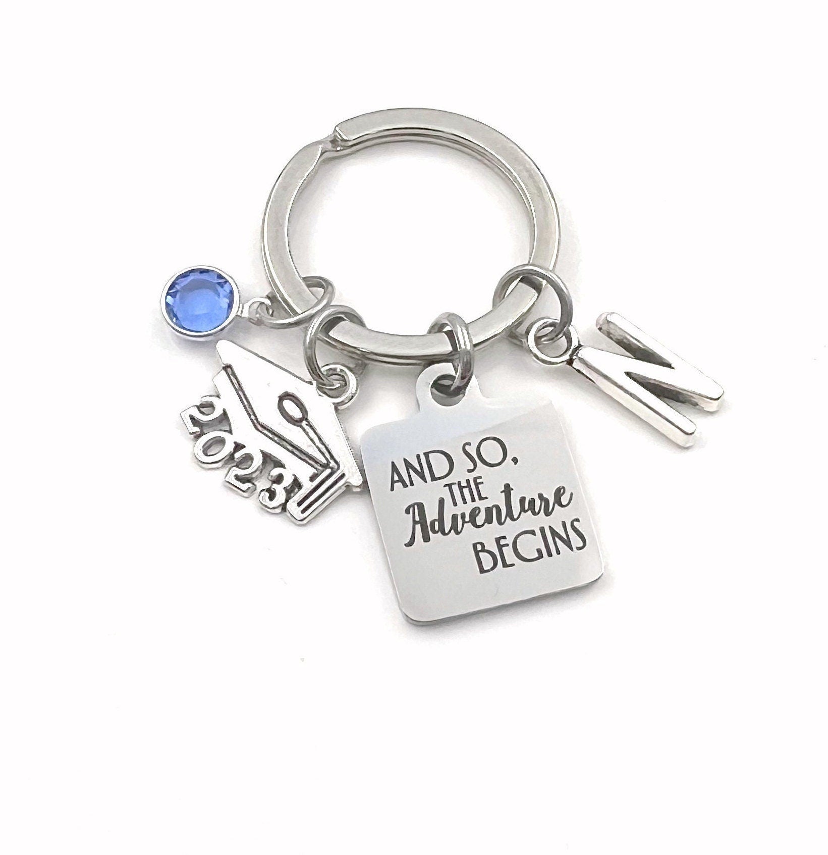 Best Day Ever Circle Key Ring - Single Initial in 2023
