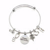 School Nurse Retirement Gift  / 2023 RN Charm Bracelet / Apple Jewelry / Silver Bangle / Coworker Present / Other years available 2024 2025