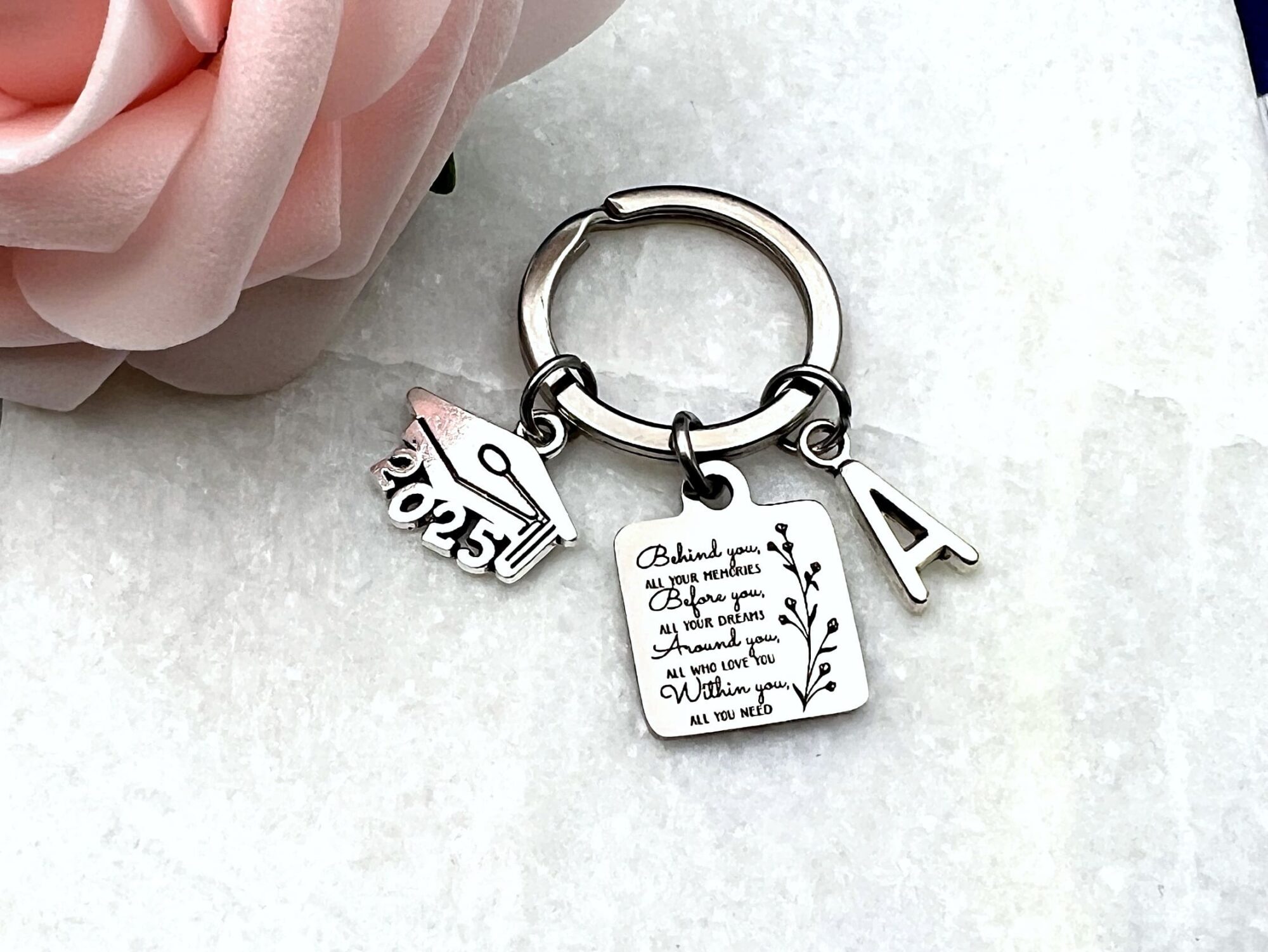 Add an Initial Charm - 1/2" Silver Plated - A - Z - Image 15