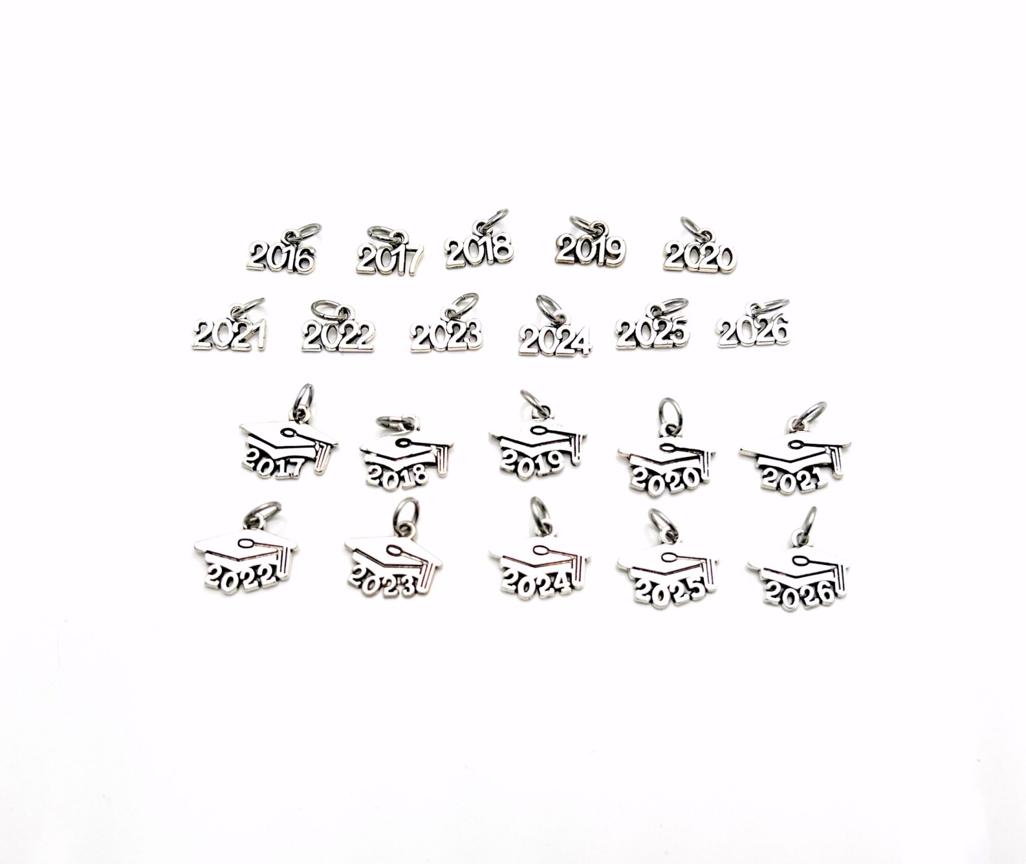 2025 Silver Year Charm, 2016 - 2026 Graduation Pendant