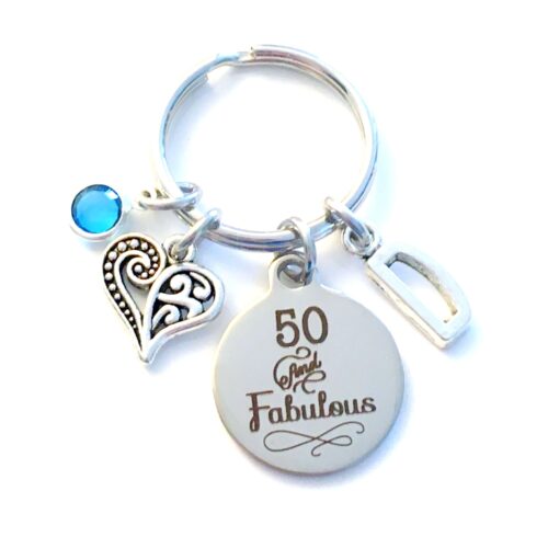 50th birthday gifts for women Keychain
