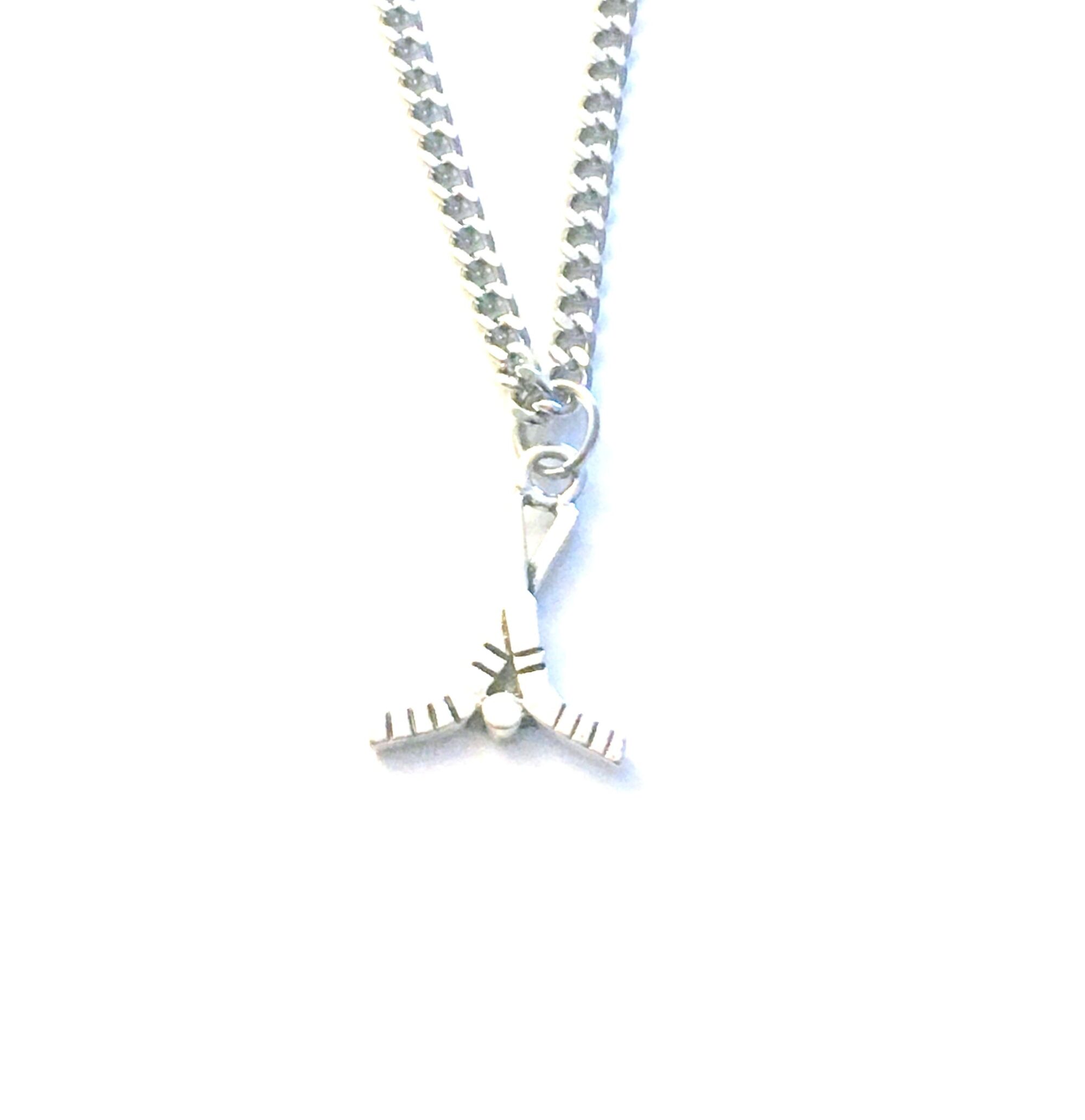 Hockey Necklace for Man, 3mm Stainless Steel Curb Chain