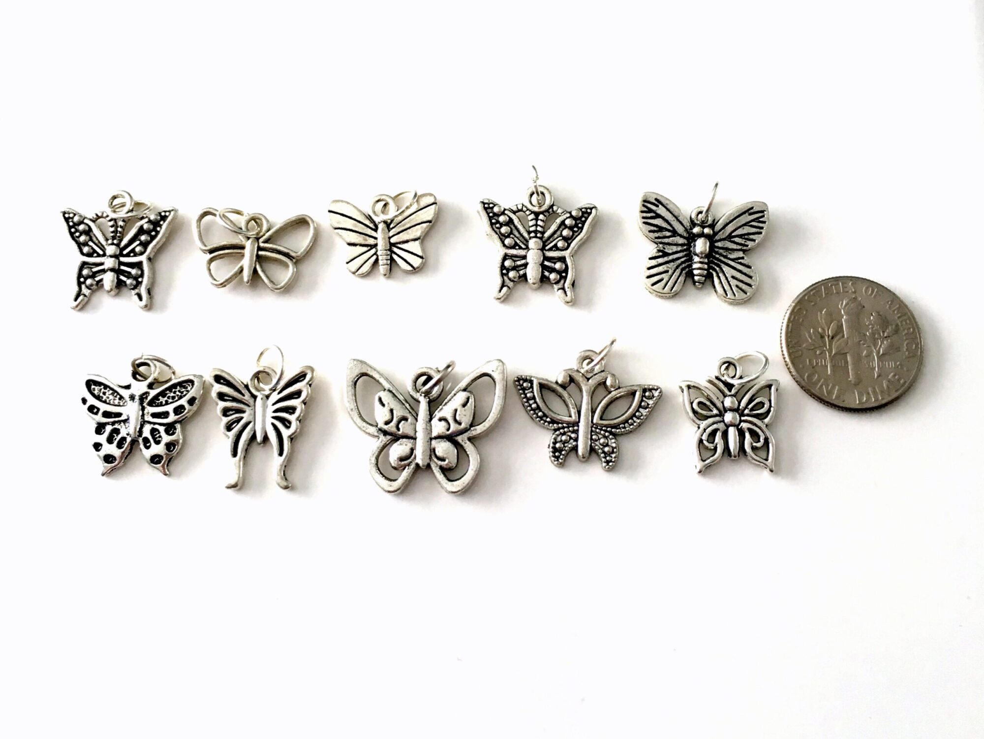 Silver Butterfly Charm - Single Butterfly Pendant