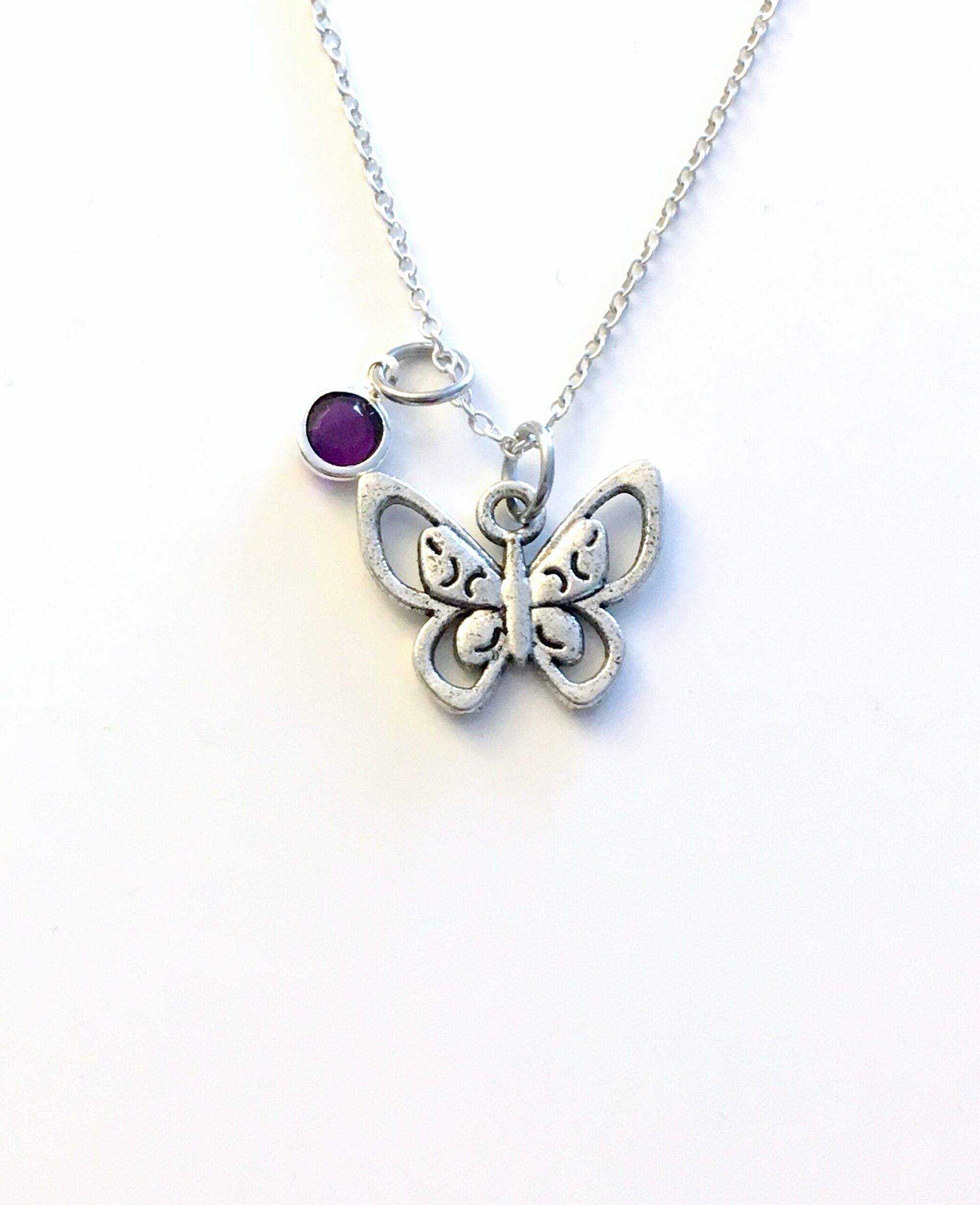 Silver Butterfly Charm - Single Butterfly Pendant - Image 8