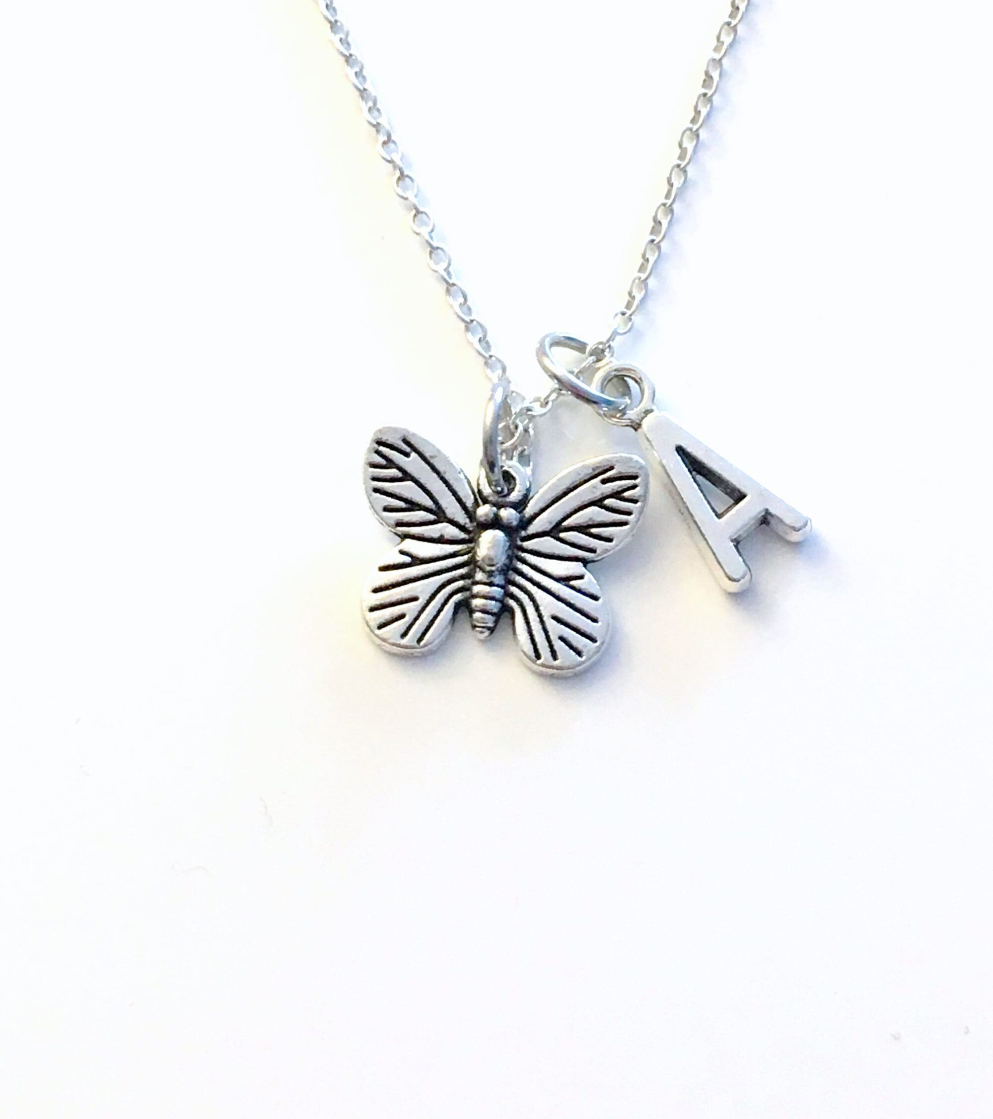 Silver Butterfly Charm - Single Butterfly Pendant - Image 7