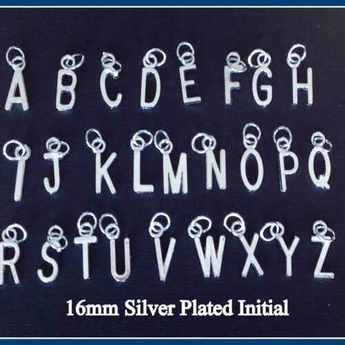 Add an Initial Charm - 1/2" Silver Plated - A - Z