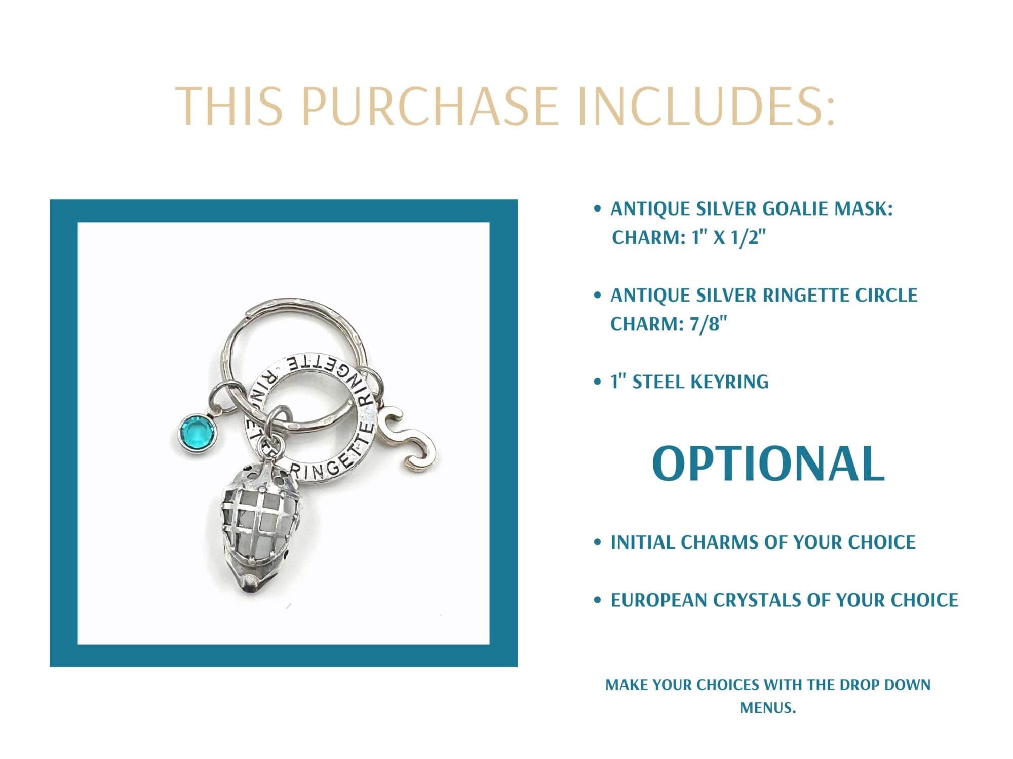 Ringette Goalie Keychain Gift - Image 2