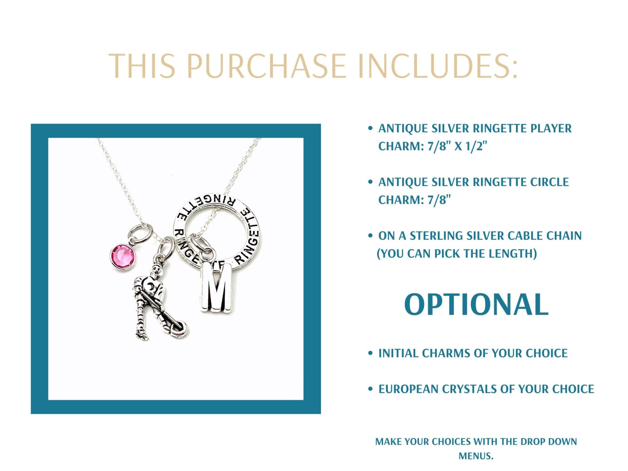 Ringette Player Necklace - Gift for Her - Image 2