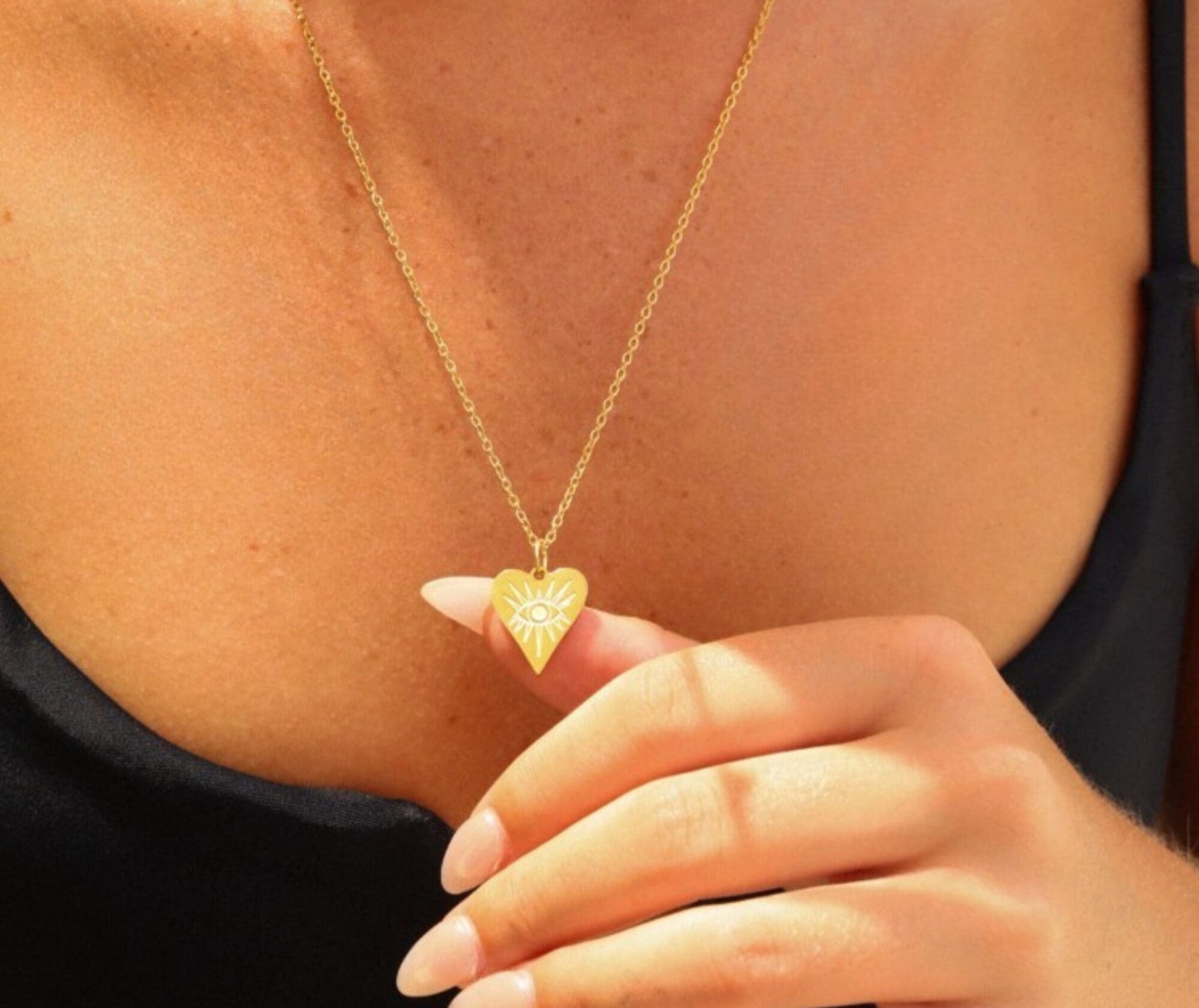 Evil Eye Necklace, Protection Jewelry - 18K Gold Stainless steel Waterproof - Image 7