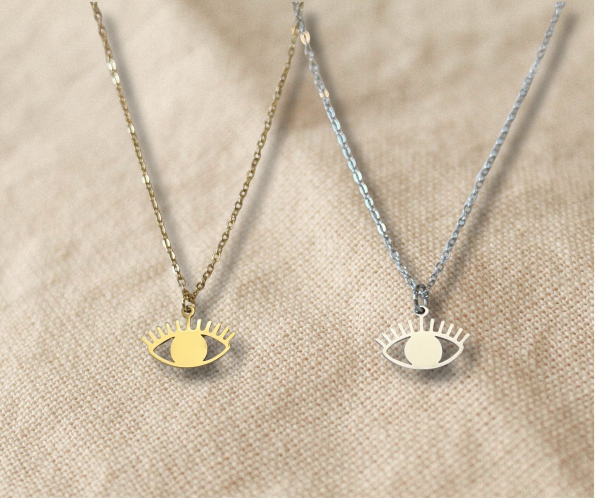 Women's Evil Eye Necklace, 18K Gold PVD Stainless Steel Jewelry - Image 6