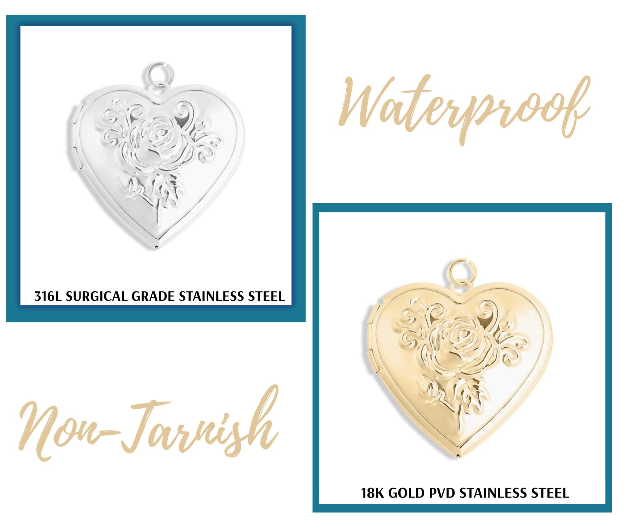 Heart Locket Necklace – 18K Gold or Stainless steel Jewelry - Image 4