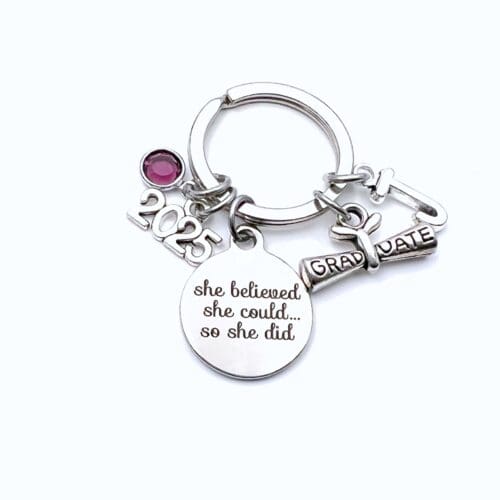 Graduation Gift for Her, She believed she could Keychain