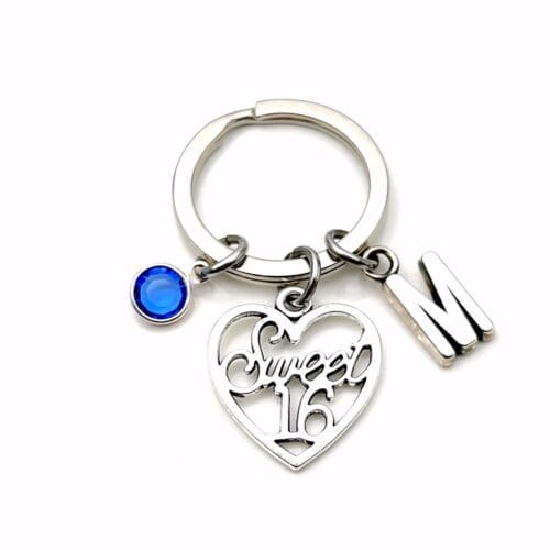 16th Birthday Gifts for Teenage Girls, Sweet 16 Custom Keychain