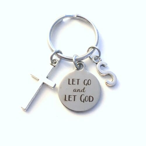 Sobriety Gift Key Chain, Let Go and Let God Keychain