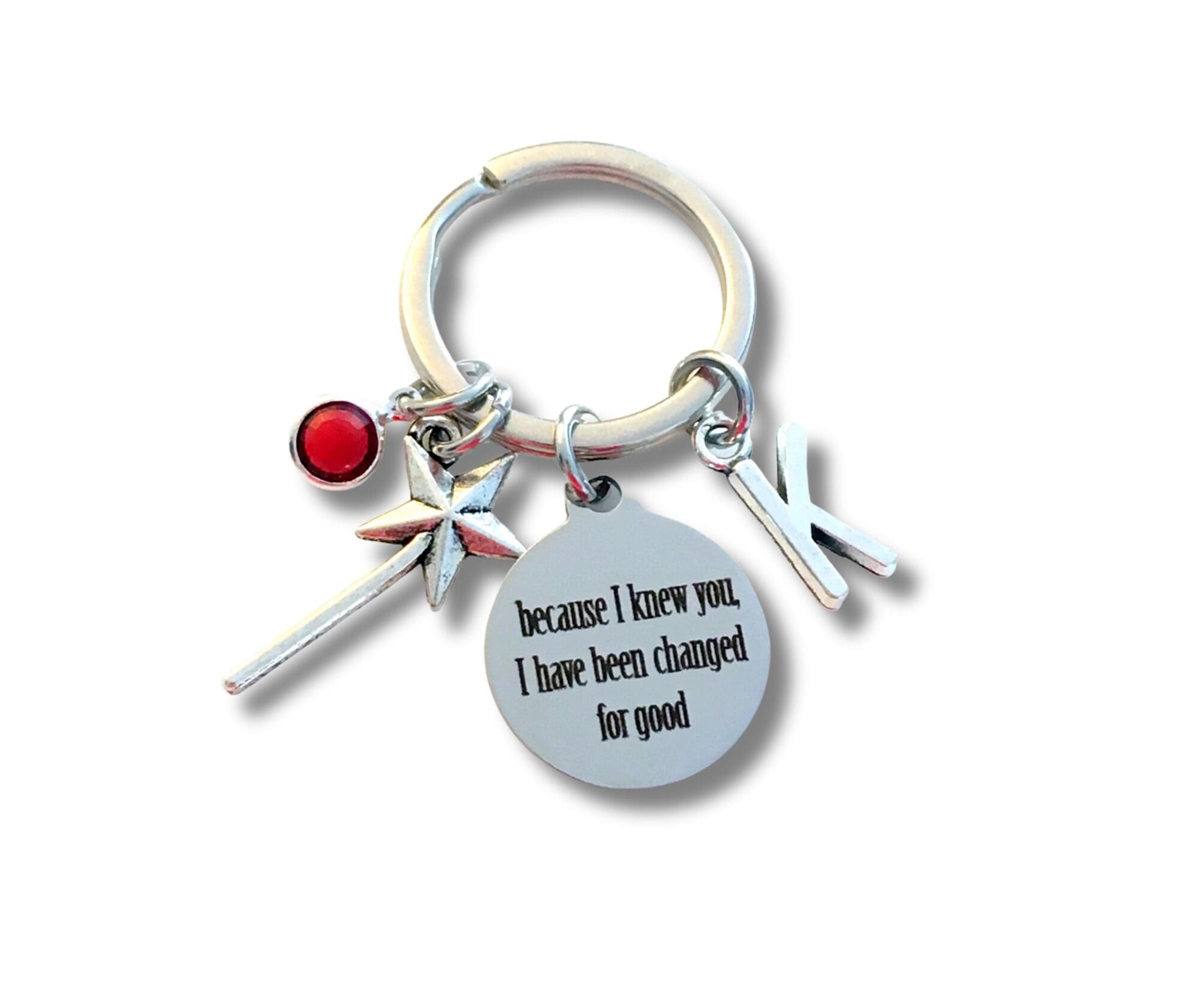 Because I knew you, I have been Changed for good Keychain, Magic Wand Gift