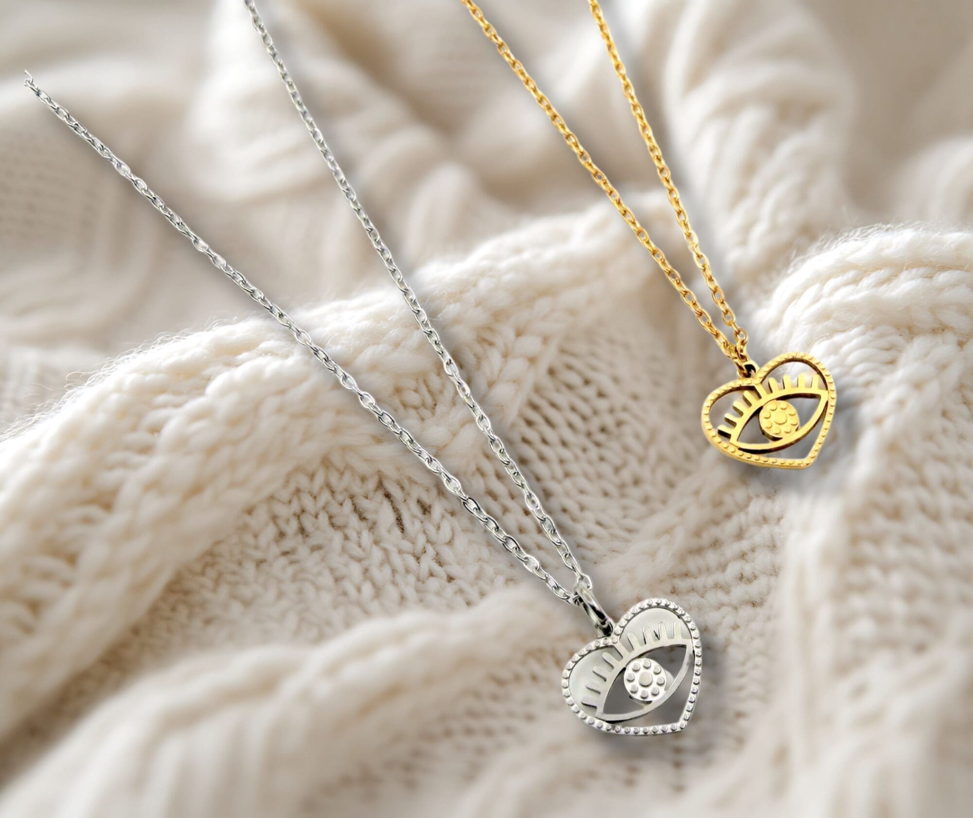Dainty Evil Eye Necklace Jewelry - 18K Gold Stainless steel Waterproof