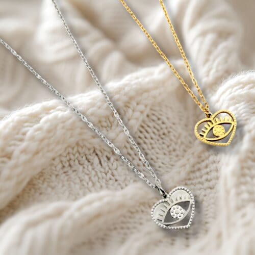 Dainty Evil Eye Necklace Jewelry - 18K Gold Stainless steel Waterproof