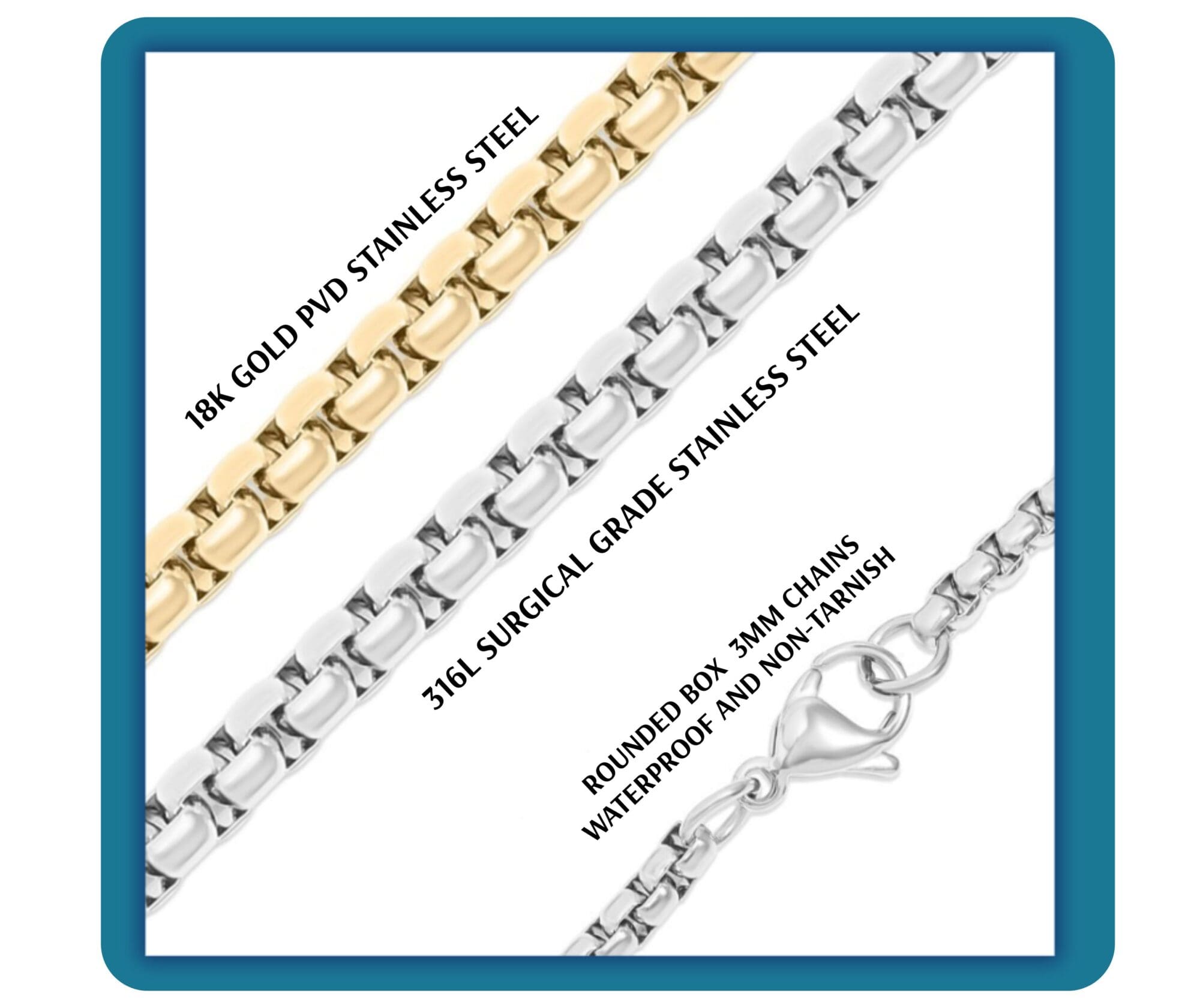 Men's Cross Necklace,  Waterproof Jewelry in Gold / Stainless Steel - Image 3