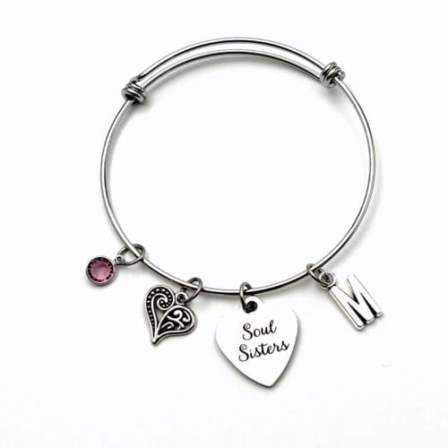 Sister in law Gift, Soul Sister Charm Bracelet for Best Friend
