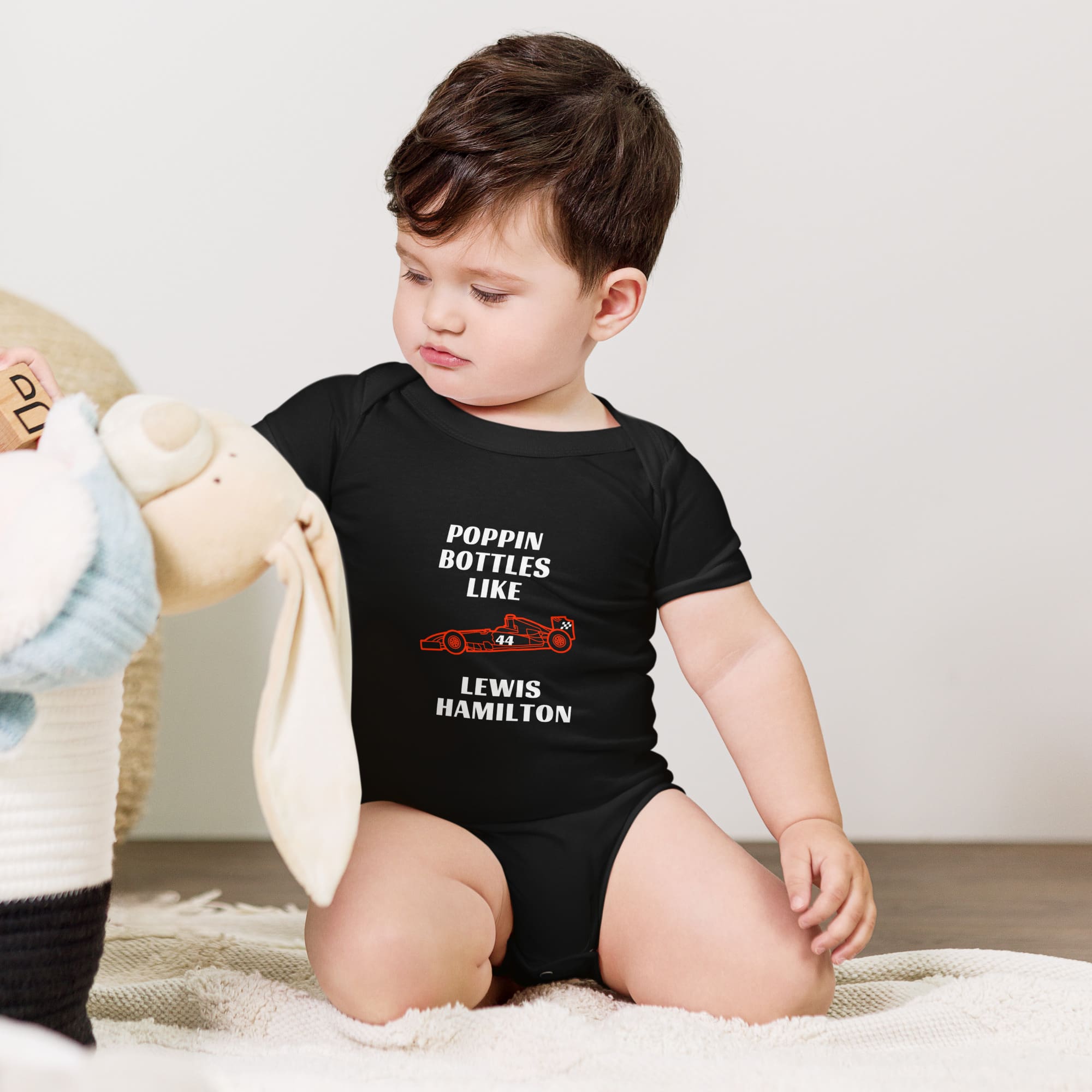 F1 Baby Onesie, Poppin Bottles like Lewis Hamilton, Formula One - Scuderia Ferrari - Image 5
